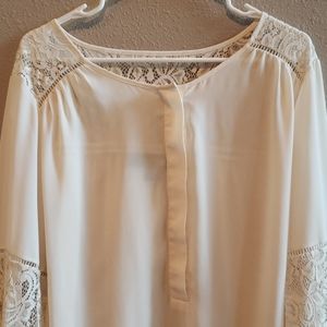 Cream Blouse with Lace accents